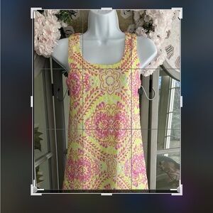Women’s Miami Pink Yellow Mini Sleeveless Sequin Dress Size Small